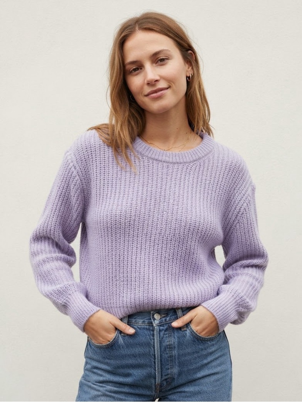 La Fée Maraboutée Sz S Mohair Blend Cozy Lilac Relaxed Sweater